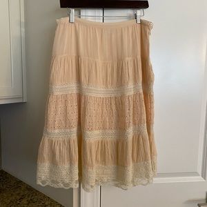 POLO JEANS CO 100% cotton n lace knee skirt Sz 8